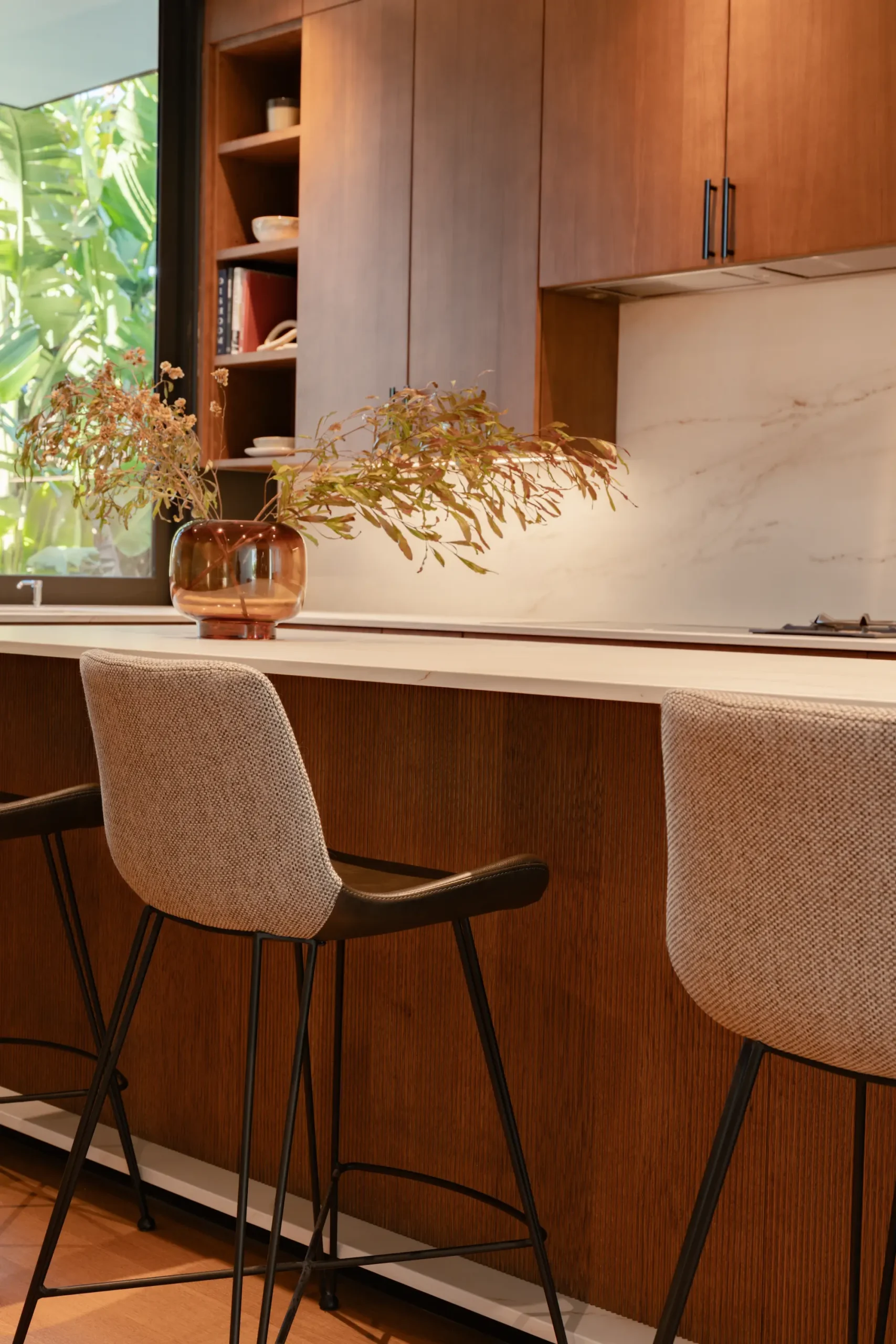 Minimalist natural wood kitchen design